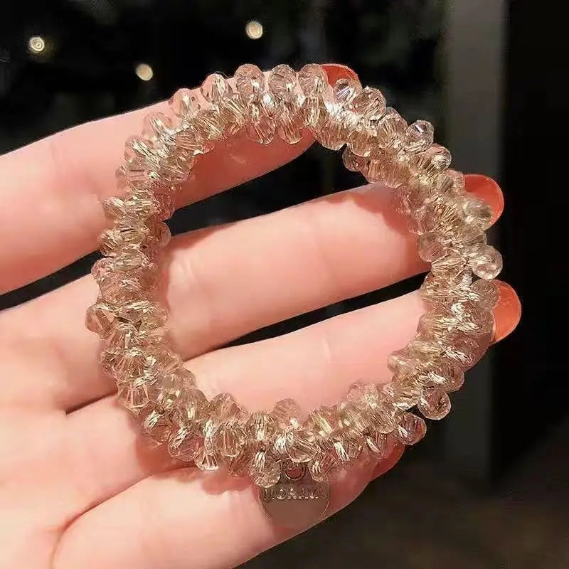 1PC Retro, Pearl, Hair Rope, Simple, Elegant in Temperament, Bracelet, Dual-Purpose, Rubber Band, For Tying Hair, Crystal, Hair