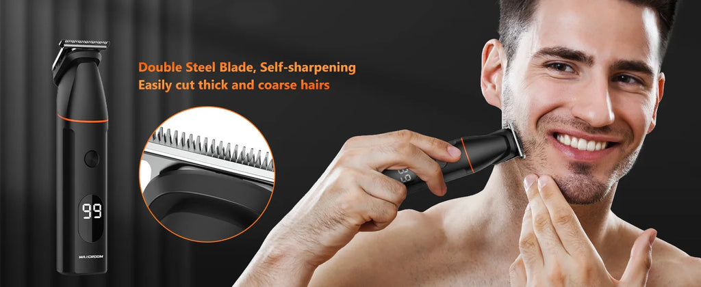 MAXGROOM 4 in 1 Body Hair Trimmer Kit for Men Pubic Hair Shaver Nose Beard Trimmer Electric IPX6 Waterproof Groin Shaver for Man