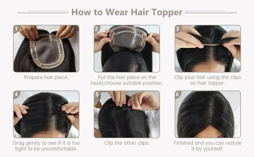 Full Shine Hair Topper Ombre 13*13cm Machine Naturally Comfortable Piece With Clips 100% Breathable Mono Base For Woman