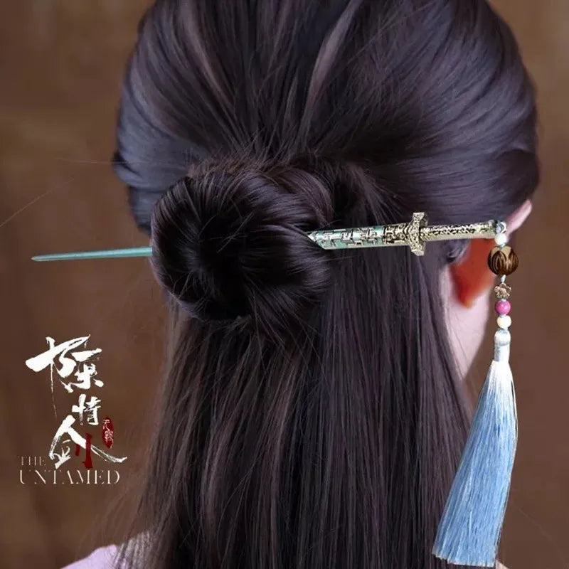 2PCS/Lot Anime MO DAO Chen Ling Headdress Hair Bun Alloy Model Cosplay Fans Gifts Ancient Chinese style hairpin Accessories 22cm