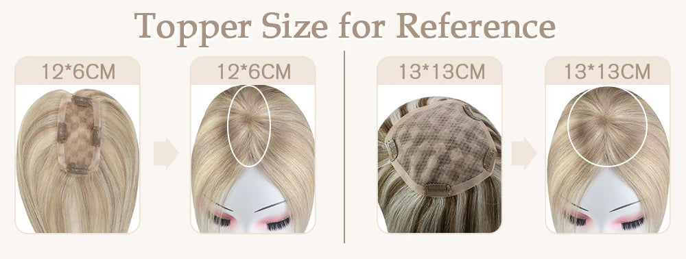 Full Shine Hair Topper Ombre 13*13cm Machine Naturally Comfortable Piece With Clips 100% Breathable Mono Base For Woman
