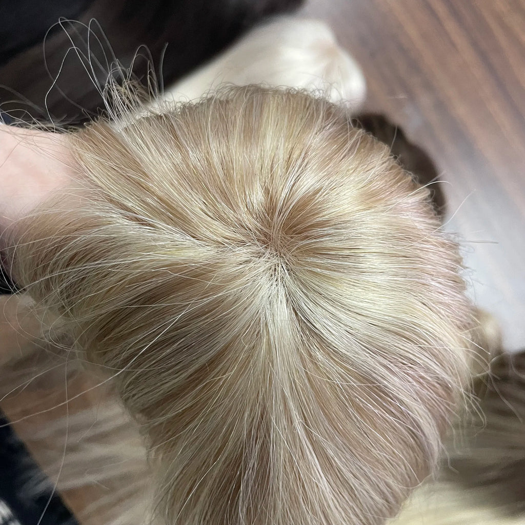 Full Shine Hair Topper Ombre 13*13cm Machine Naturally Comfortable Piece With Clips 100% Breathable Mono Base For Woman