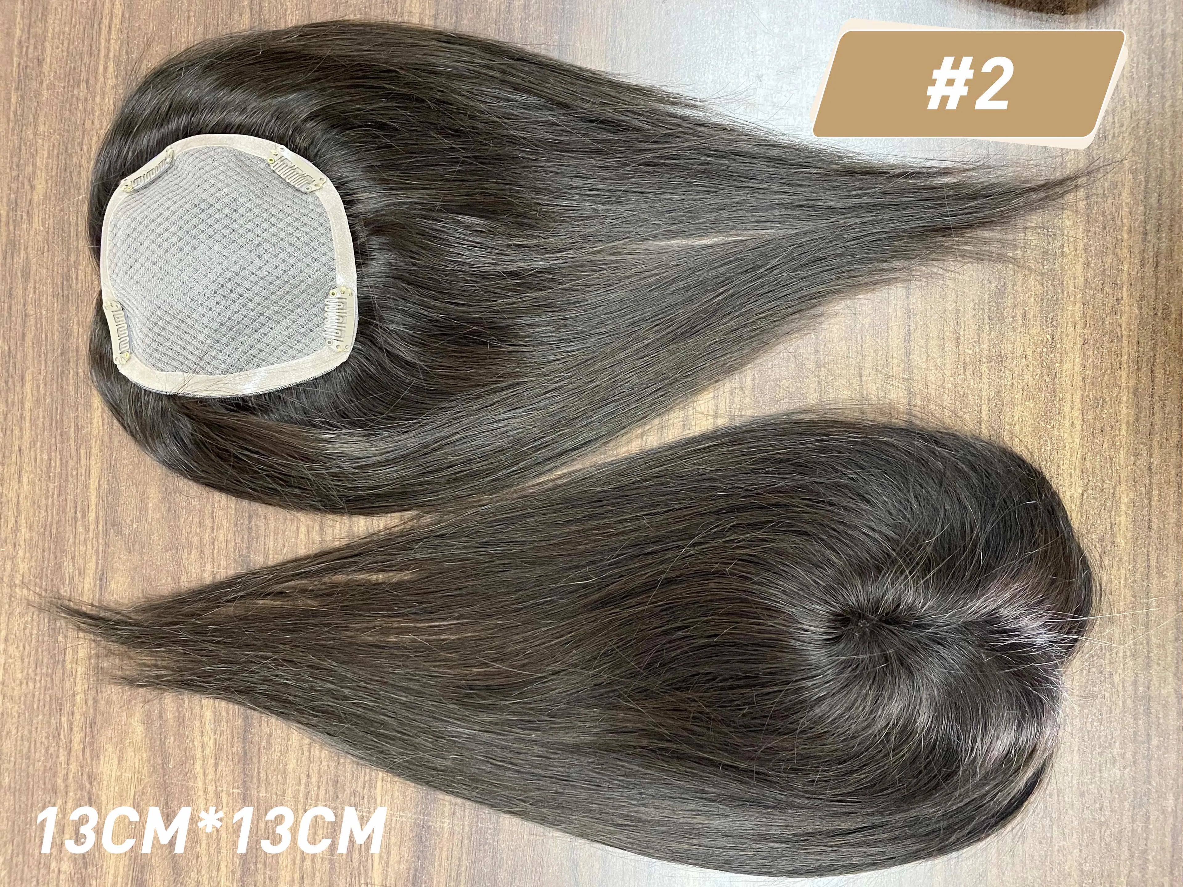 Full Shine Hair Topper Ombre 13*13cm Machine Naturally Comfortable Piece With Clips 100% Breathable Mono Base For Woman