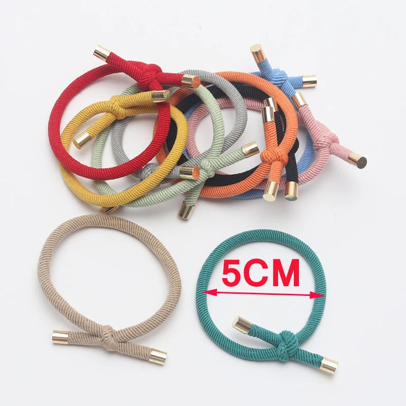10PCS Women Trendy Elastic Hair Rubber Bands  Girls Hair Bands Hair Scrunchies Gold Plated  Hair Accessories Hair Gum/Tie/Holder