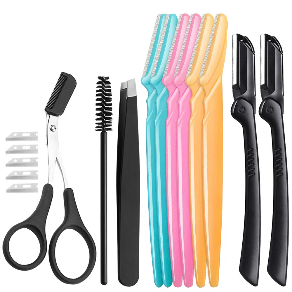 Face Razors For Women And Men 16PCS Eyebrow Razor Multipurpose Eyebrow Trimmer Facial Hair Removal Tool Dermaplaning Tools