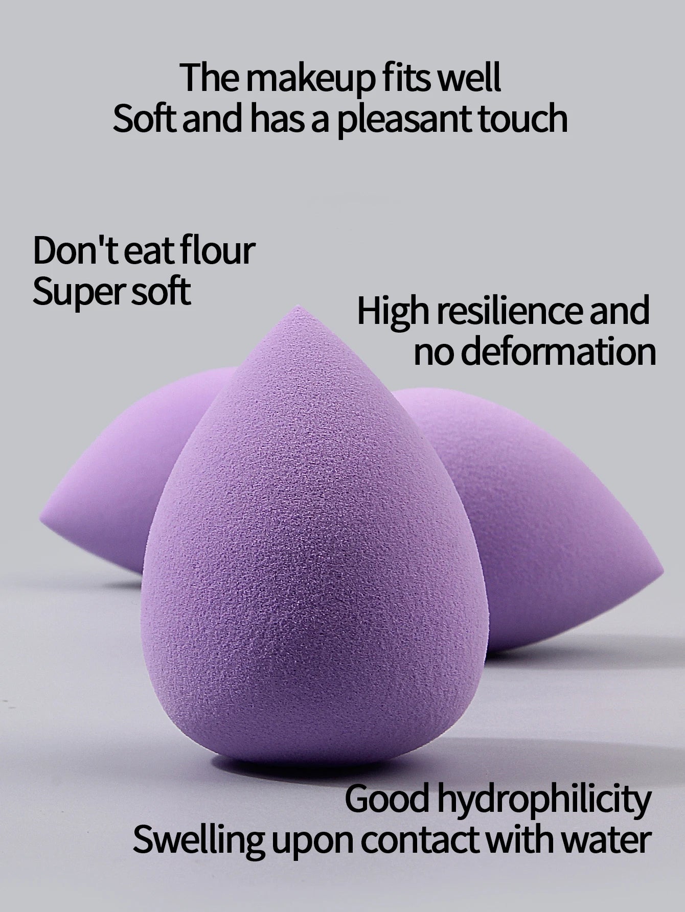 2-100PCS Clove purple Makeup Egg Dry and wet dual-purpose sponge egg Foundation and concealer special makeup powder puff