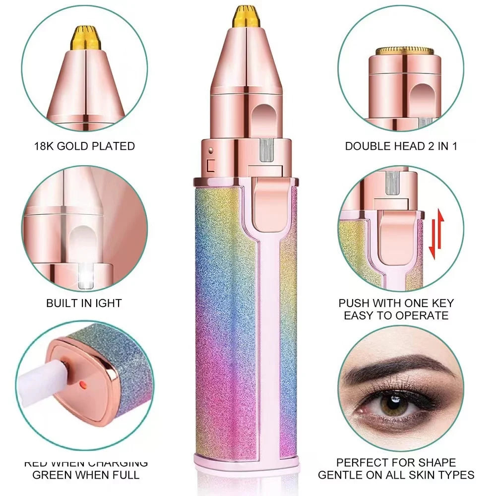 The New USB Charging Electric Eyebrow Grooming and Makeup Tool Can Be Used for Painless Beauty and Health Eyebrows Face and Body
