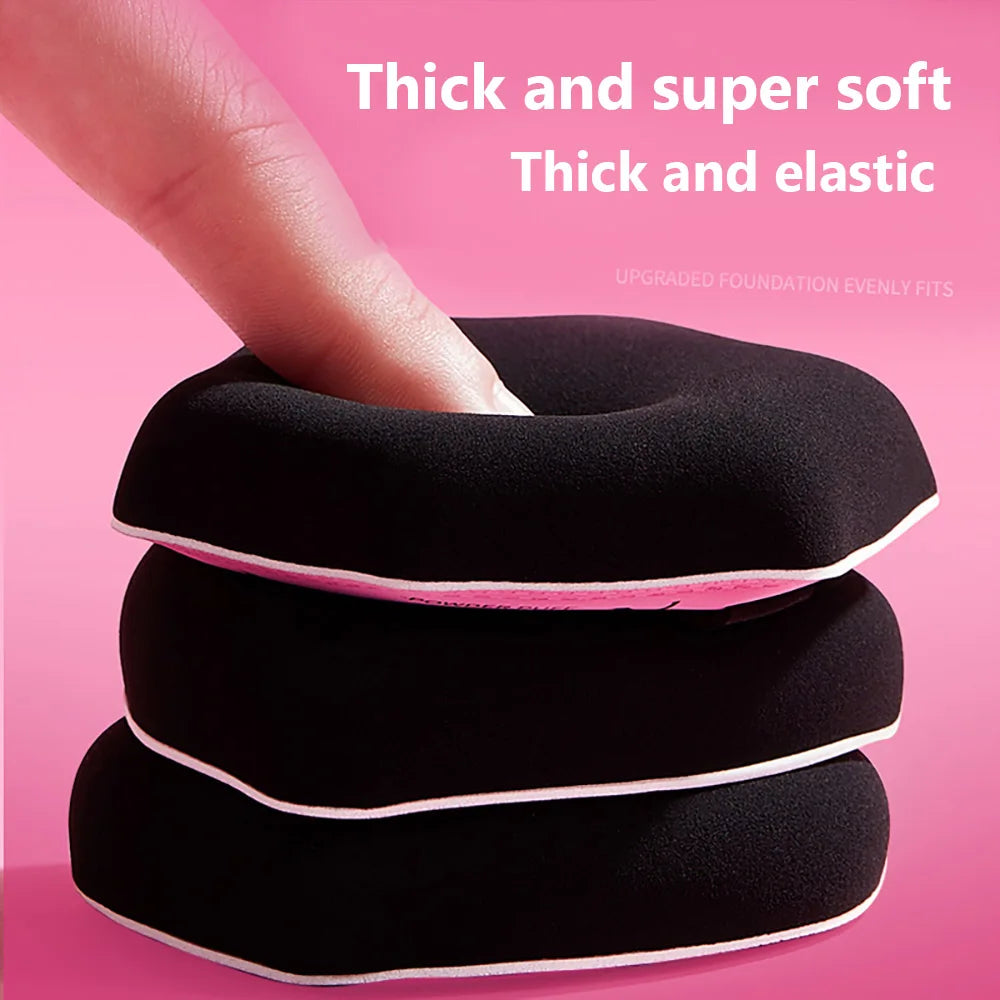 ROCK SWEET 3PCS Powder Puff Set - Soft Pink Dual Use Wet & Dry Foundation Applicators,Makeup Sponge&Trendy Design