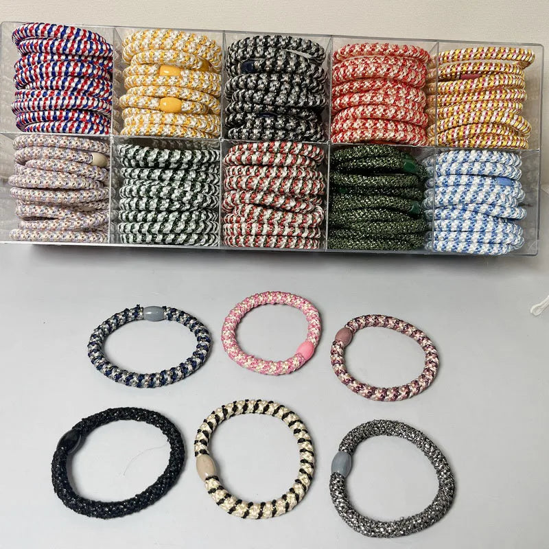 3pcs/lot Fashion Thick Black Hair Ties For Women Rubber Band For Thick Hair Lady Girls Big Elastic Hair Bands Pony Tail Holder