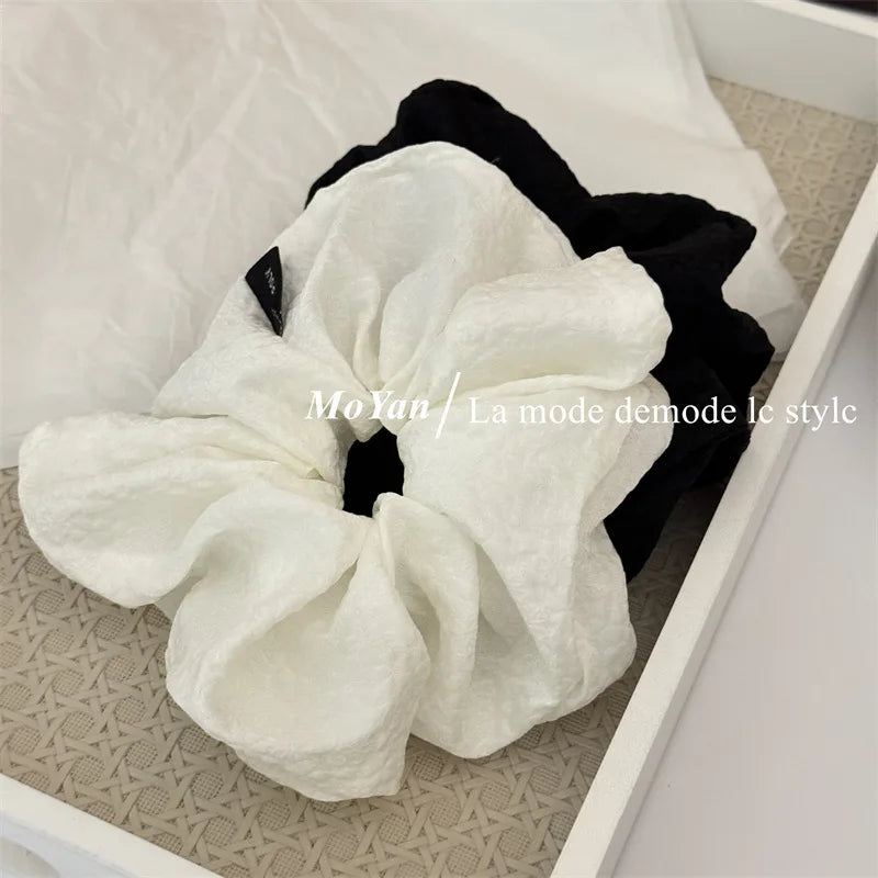 2025 new textured printed ball head large intestine hair band simple versatile rubber band women's tie head rope puff hair rope