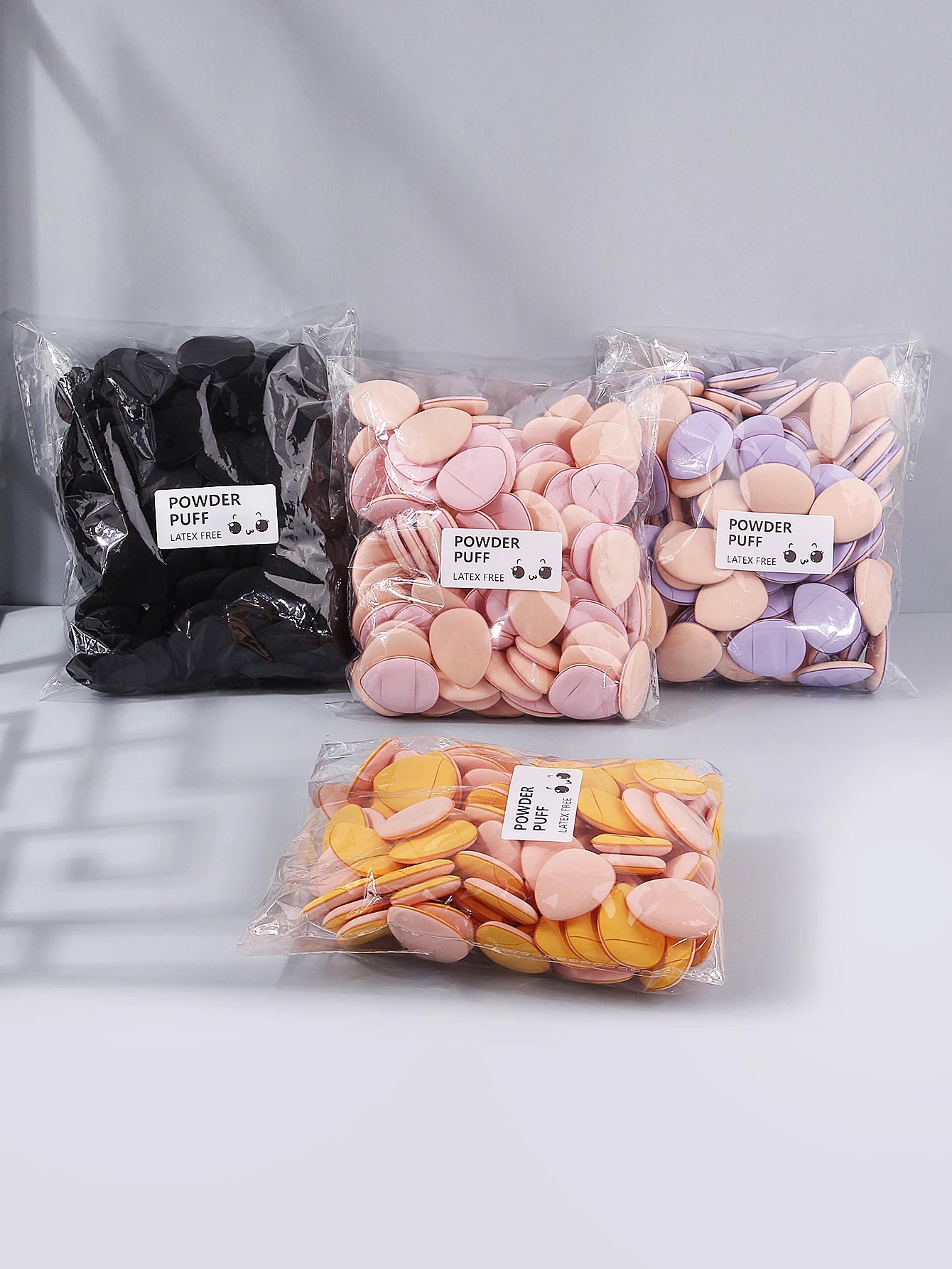 New 100PCS Mini Finger Powder Puffs Sponge Soft Non-Powder-Absorbing Dual-Use For Concealer Foundation Portable Makeup Touch-Ups