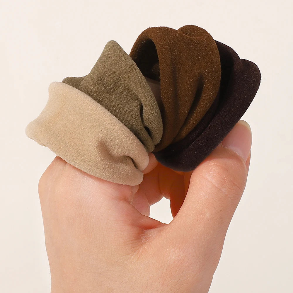 4Pcs/Set Soft Wide Nylon Scrunchies Elastic Hair Bands for Women Girls Fashion Ponytail Holders Rubber Ties Hair Accessories