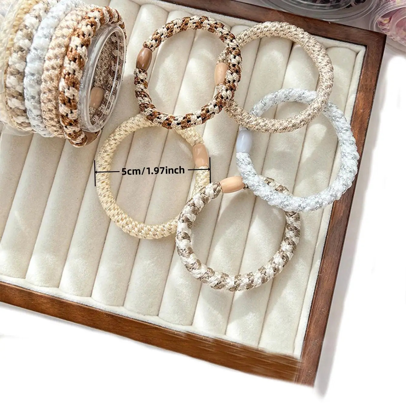 15 pcs of woven high elasticity hair bands for women's hair tie basic rubber bands thickened high ponytail headband accessories