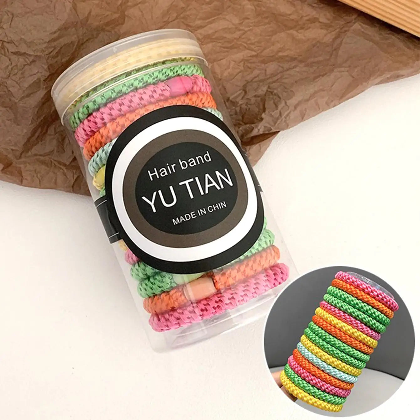 15 pcs of woven high elasticity hair bands for women's hair tie basic rubber bands thickened high ponytail headband accessories