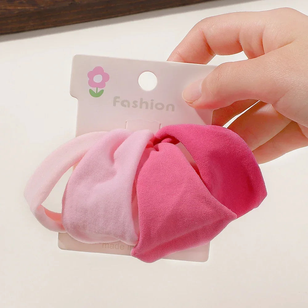 4Pcs/Set Soft Wide Nylon Scrunchies Elastic Hair Bands for Women Girls Fashion Ponytail Holders Rubber Ties Hair Accessories