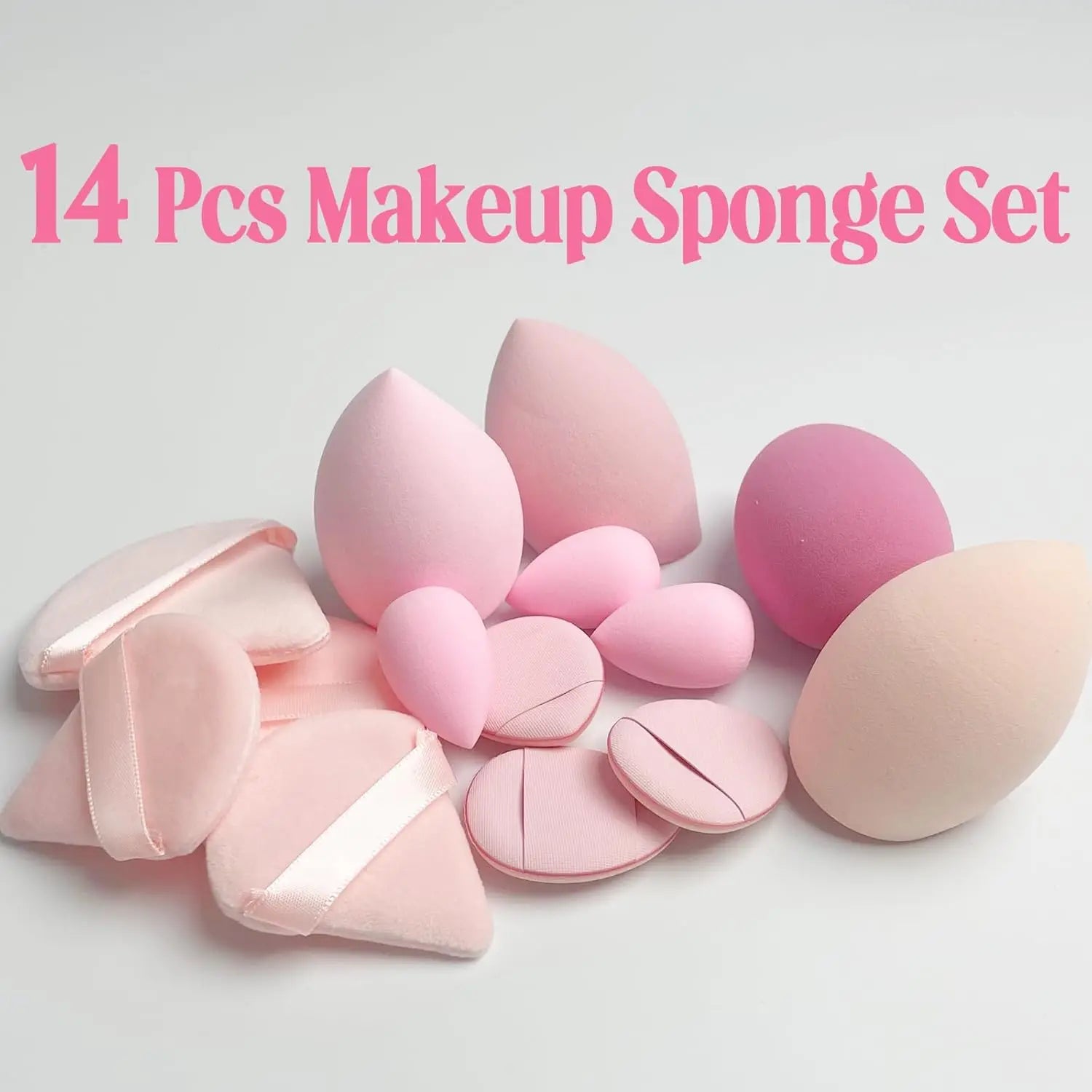 Makeup Sponge Set Blender Sponges 14/16Pcs for Liquid Cream, and Powder Latex Free Makeup Sponges Multi-colored Sponges