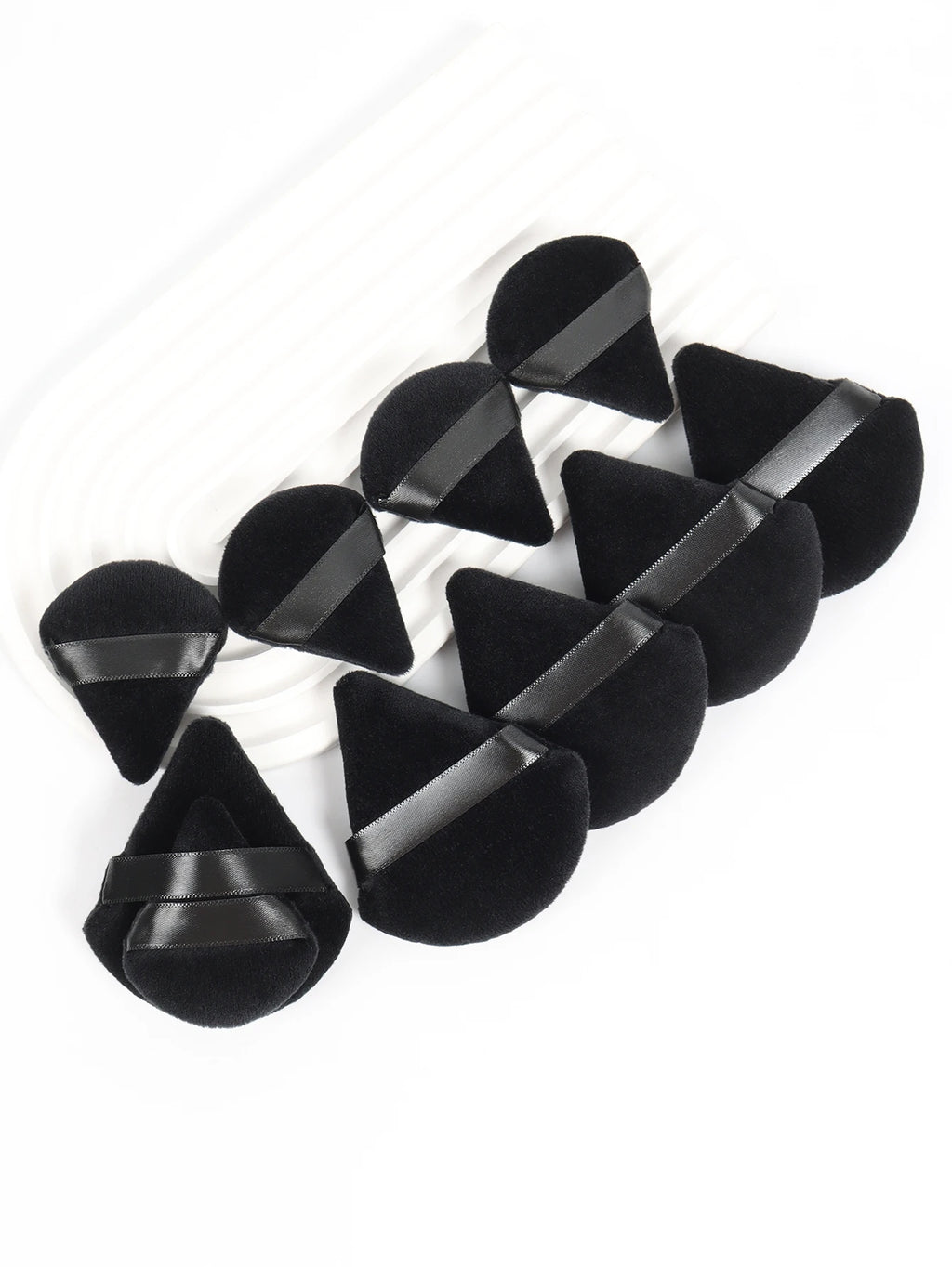 50 Pcs Large Triangular Powder Puff + 50 Pcs Mini Triangular Powder Puff, Makeup Set, Ensuring Even Makeup Application.
