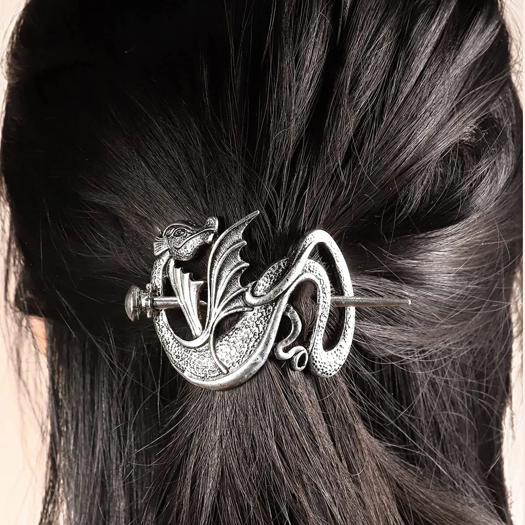 Viking Celtic Hair Clips Vintage Celtic Knot Hairpins Retro Silver Alloy Hair Sticks Viking Metal Celtic Hair Barrette Jewelry