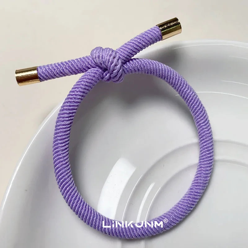 10PCS Women Trendy Elastic Hair Rubber Bands  Girls Hair Bands Hair Scrunchies Gold Plated  Hair Accessories Hair Gum/Tie/Holder