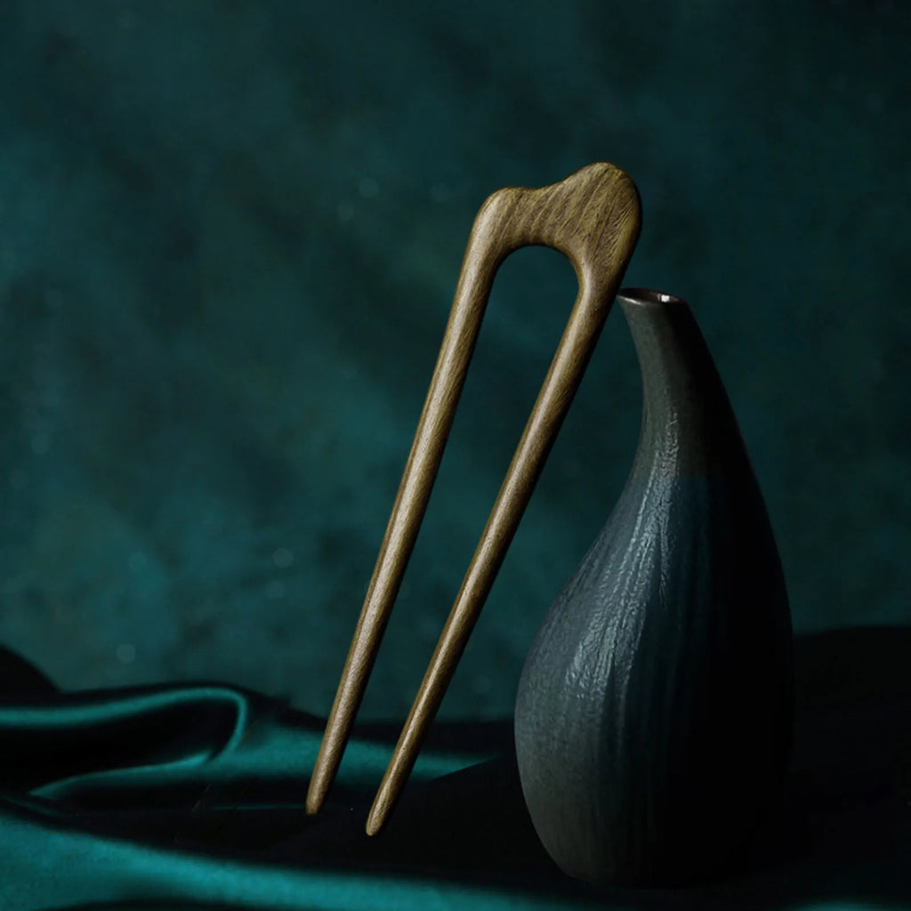 Handmade Wood Hair Pins and Clips Chinese Wooden Hair Sticks Forks U Shaped Hairpins Clips Retro Fashion Hairclips Headwear