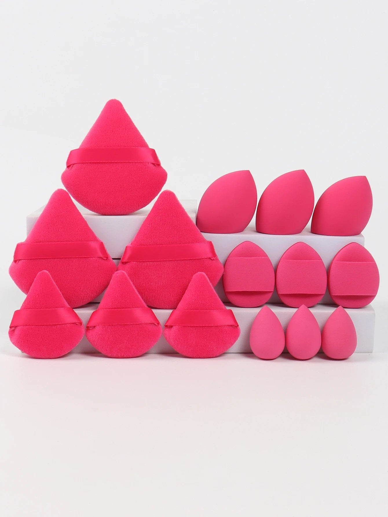 Multi Effect 15 Piece Set 3 Loose Powder Puffs&3 Mini Loose Powder Puffs&3 Medium-Sized Eggs&3 Mini Eggs&3 Air Cushions. Founda