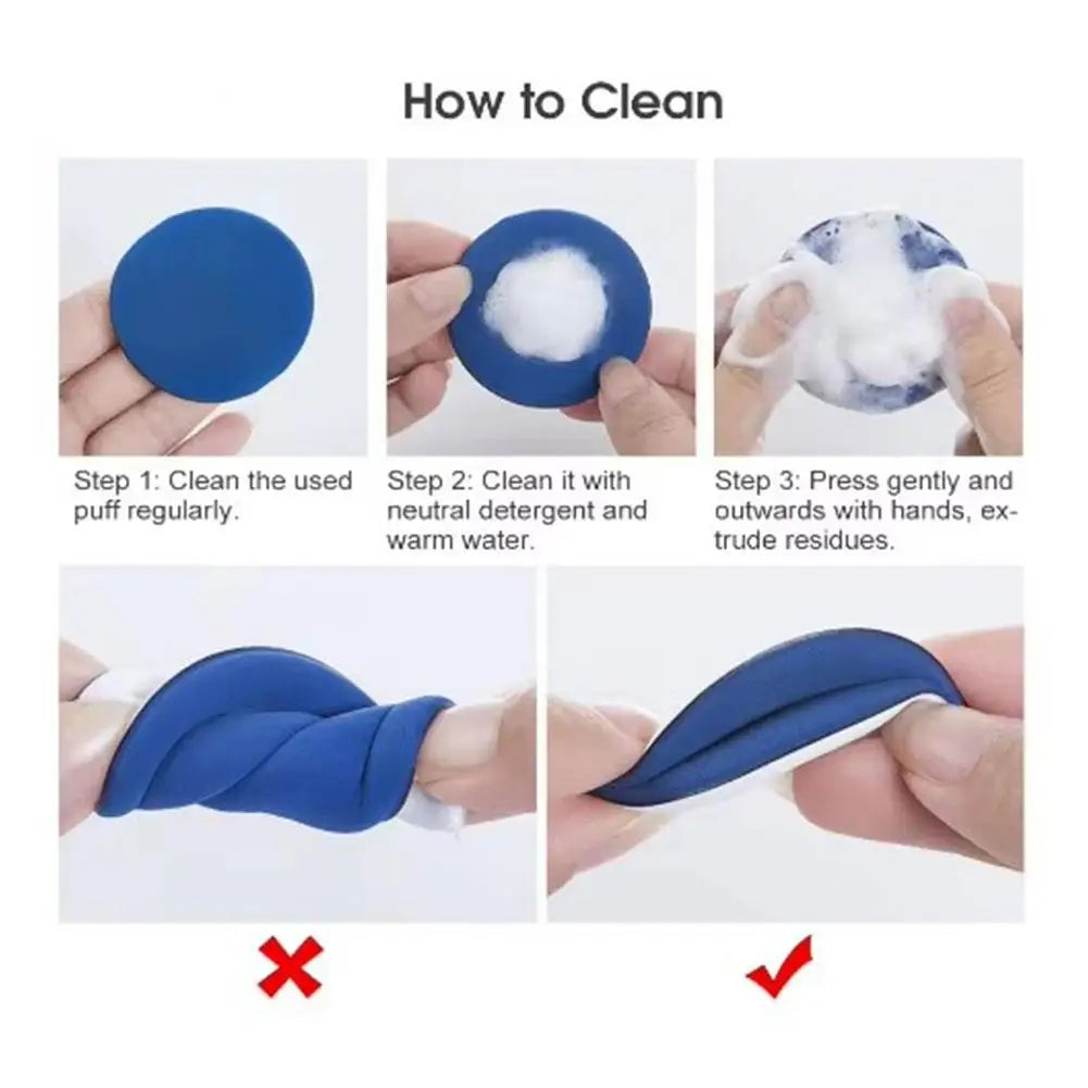 Sponge Round Air Cushion Thin Lightweight Foundation Sponge Dry Wet Dual-Use Beauty Powder Sponge Face Puff Beauty Tools