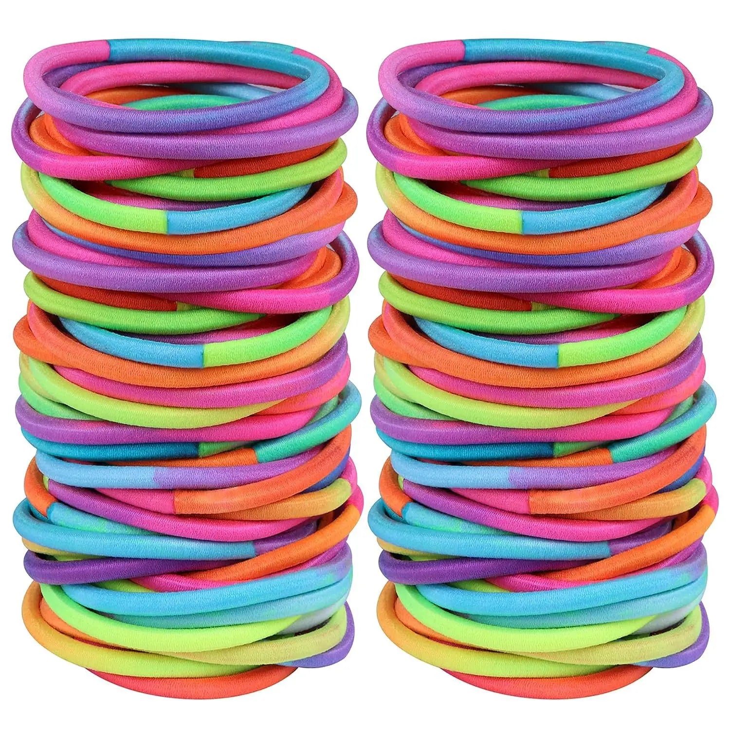 10/50pcs 4mm Mix Color Black No Damage Elastics Hair Ties Bands Leagues Pony Tails Holders for Men Women Girls and Boys Bulk