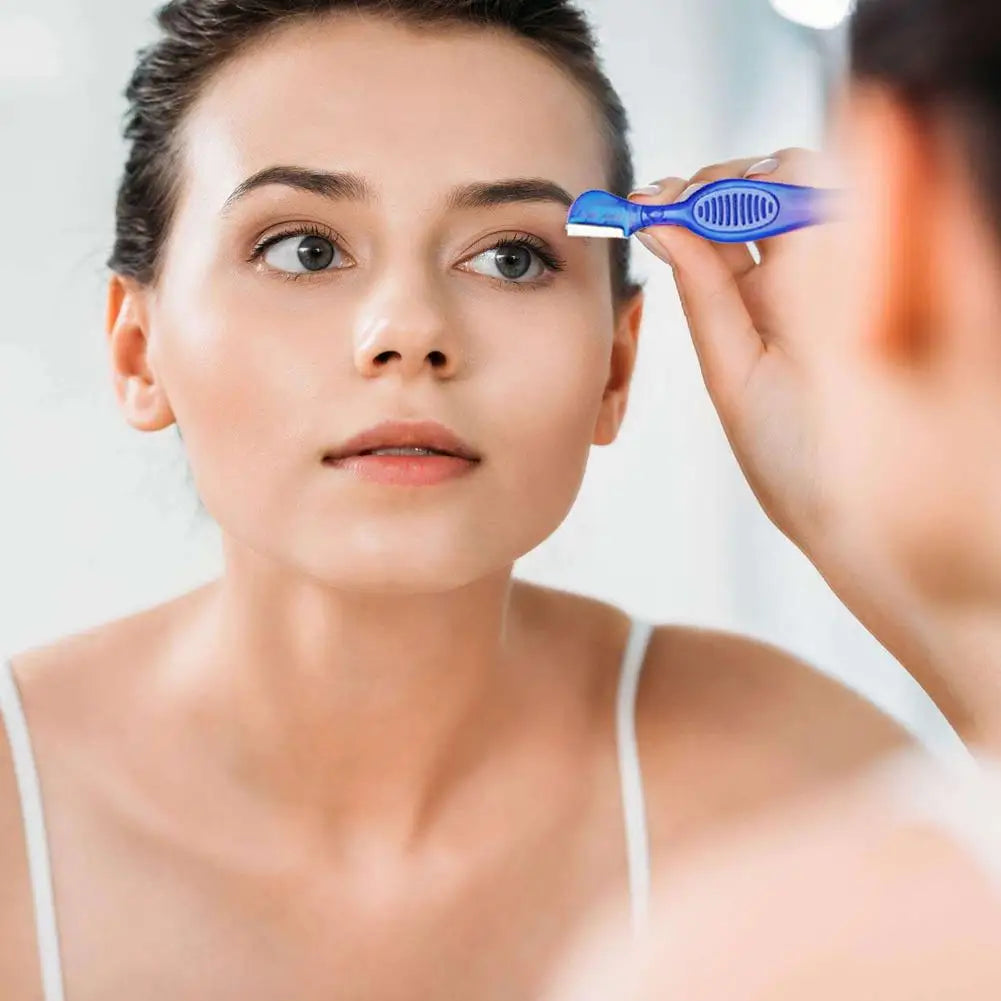 Eyebrow Razor Blade Comb Mini Portable Eyebrow Shaver Multipurpose Face Razors Stainless Steel Beauty Makeup Tool for Women Men