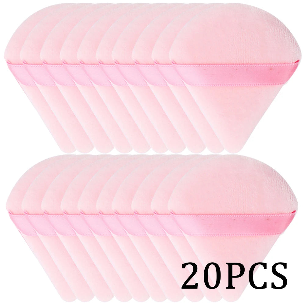 20/30Pcs Triangle Velvet Powder Puff Wet Dry Use Makeup Sponge Cosmetics Blender Makeup Foundation Beauty Tool Accessories