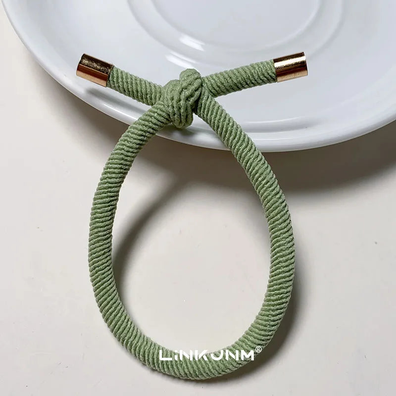 10PCS Women Trendy Elastic Hair Rubber Bands  Girls Hair Bands Hair Scrunchies Gold Plated  Hair Accessories Hair Gum/Tie/Holder