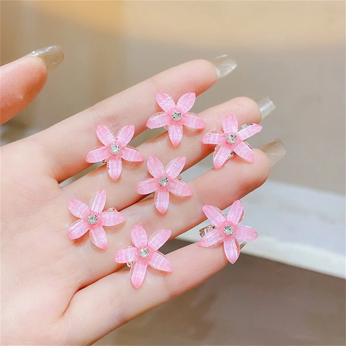 10PCS Braided Hair Clips Small Flower Hair Buttons Mini Claw Hairpins Everyday Styling Travel Accessories Gift