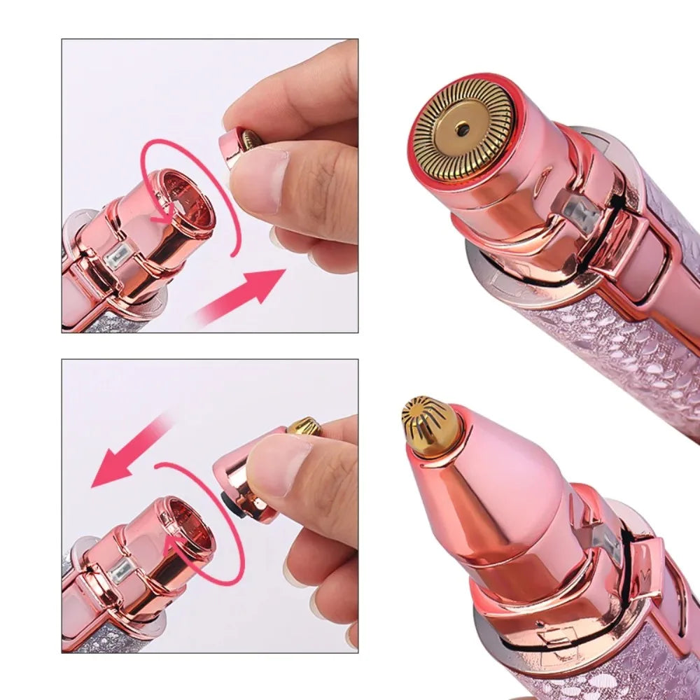 2 In1 Electric Eyebrow Trimmer for Women Rechargeable Facial Hair Removal and Eyebrow Shaver Painless Face Razor Body Epilator
