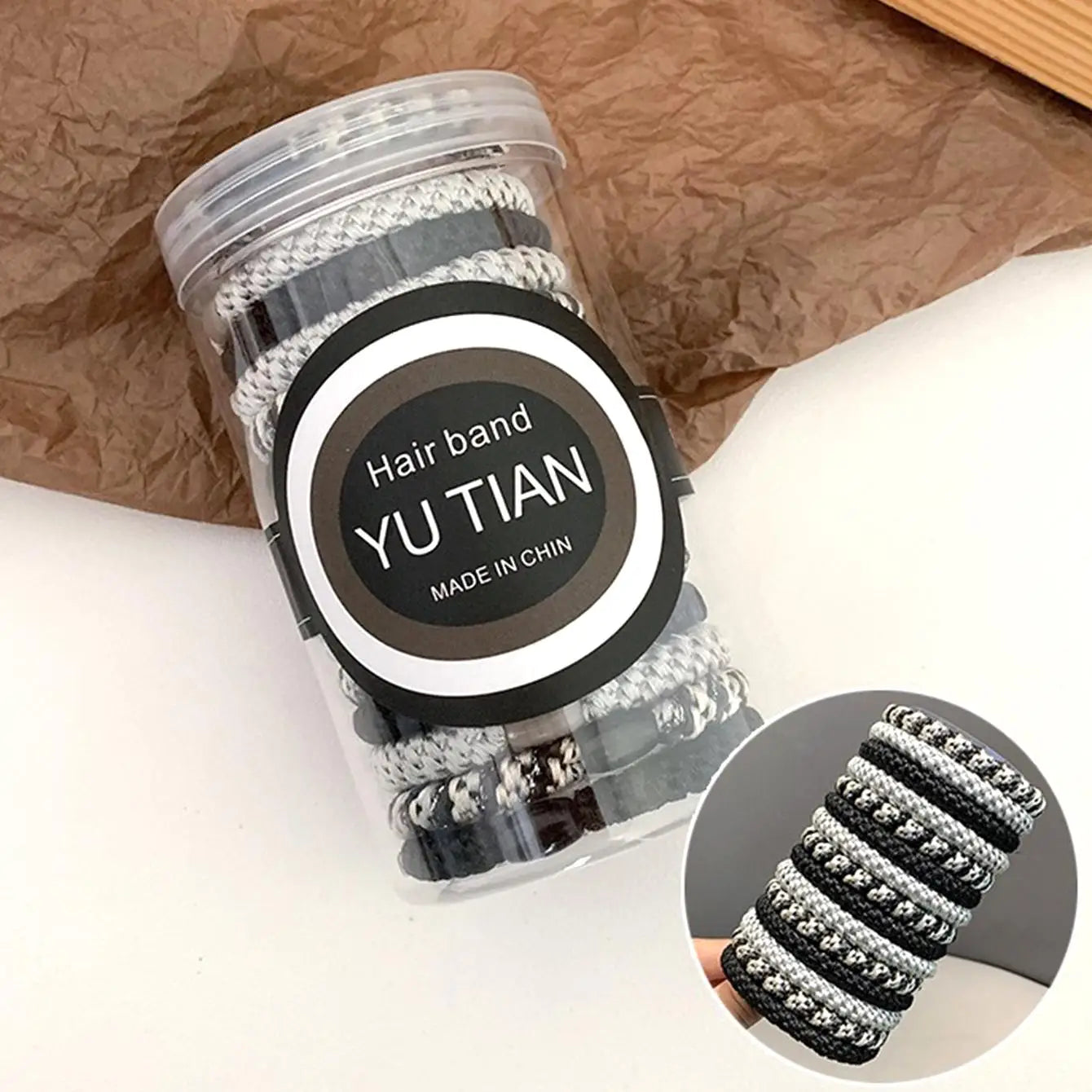 15 pcs of woven high elasticity hair bands for women's hair tie basic rubber bands thickened high ponytail headband accessories