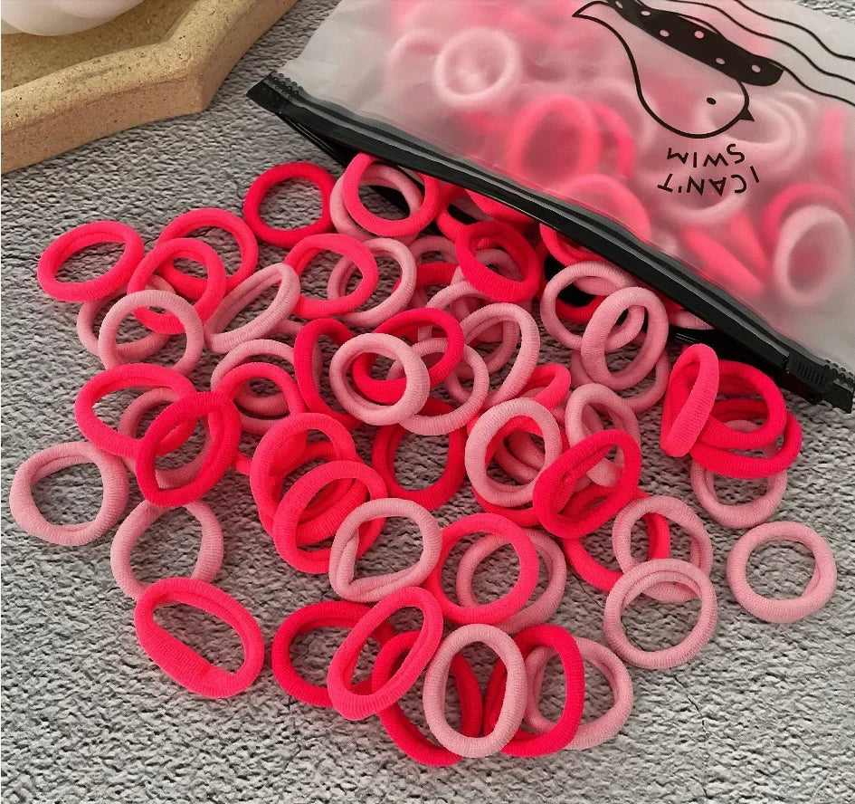 50/100Pcs Hair Bands for Children Colorful Nylon Scrunchie Hair Ties Rubber Band Kids Elastic Hair Leagues Girl Accessories