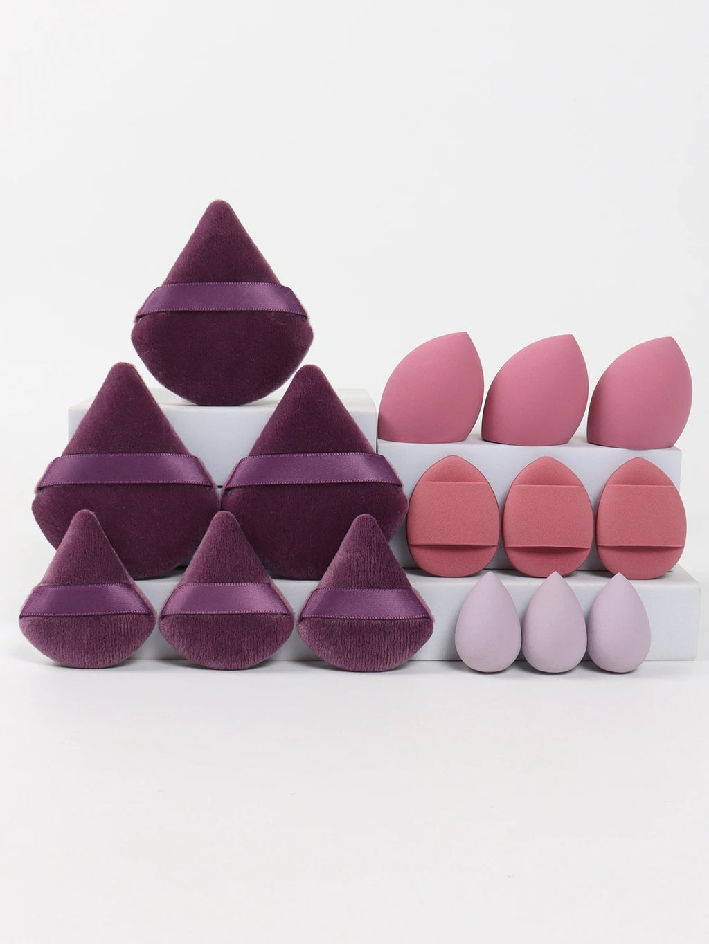 Multi Effect 15 Piece Set 3 Loose Powder Puffs&3 Mini Loose Powder Puffs&3 Medium-Sized Eggs&3 Mini Eggs&3 Air Cushions. Founda