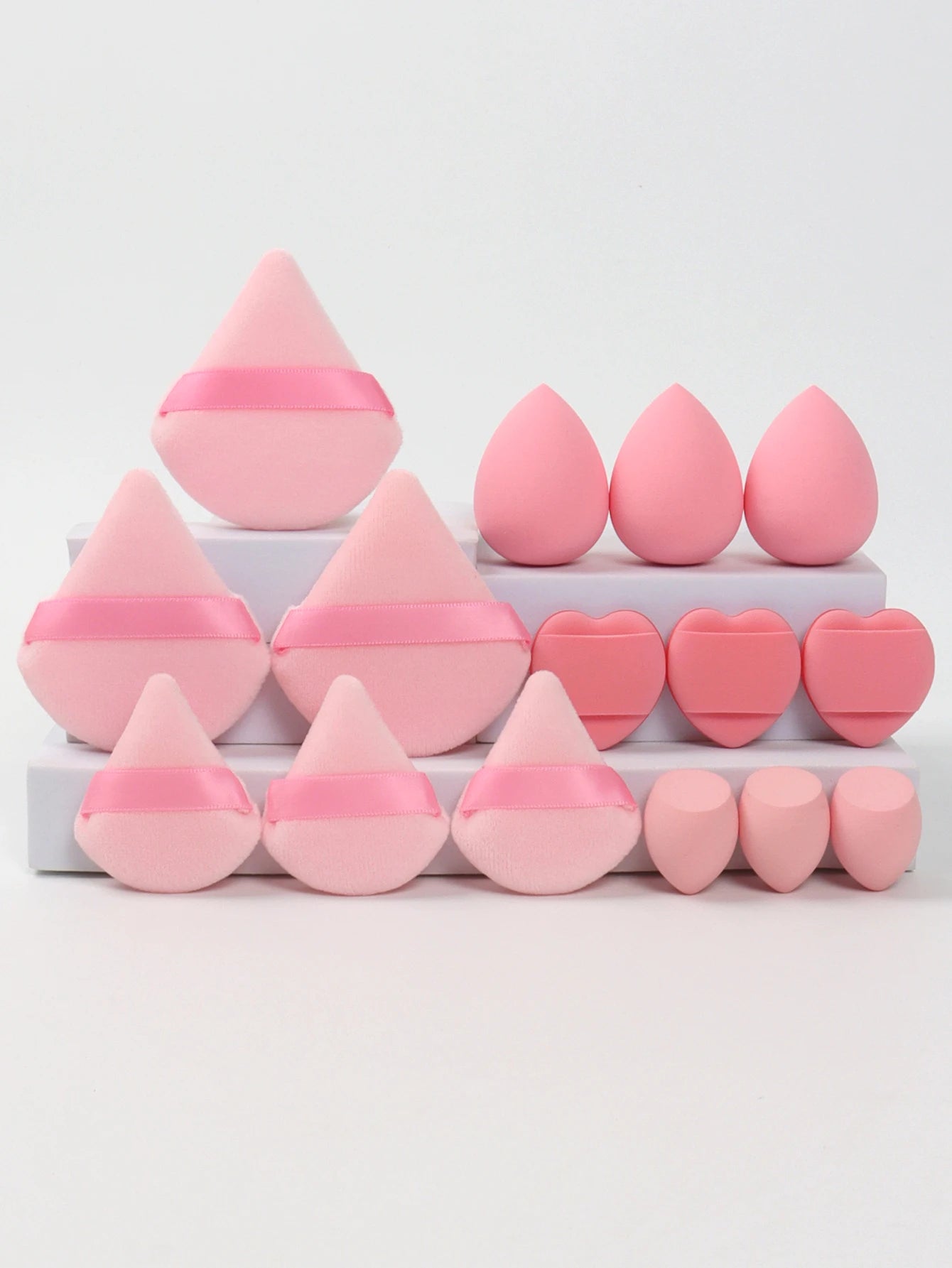 Multi Effect 15 Piece Set 3 Loose Powder Puffs&3 Mini Loose Powder Puffs&3 Medium-Sized Eggs&3 Mini Eggs&3 Air Cushions. Founda