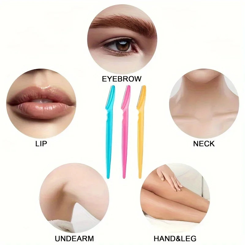 Wholesale 12/24Pcs Multifunction Eyebrow Razor Kit - Precise Trimming, Shaping,Facial Hair Removal Tool with Easy Grip Handle