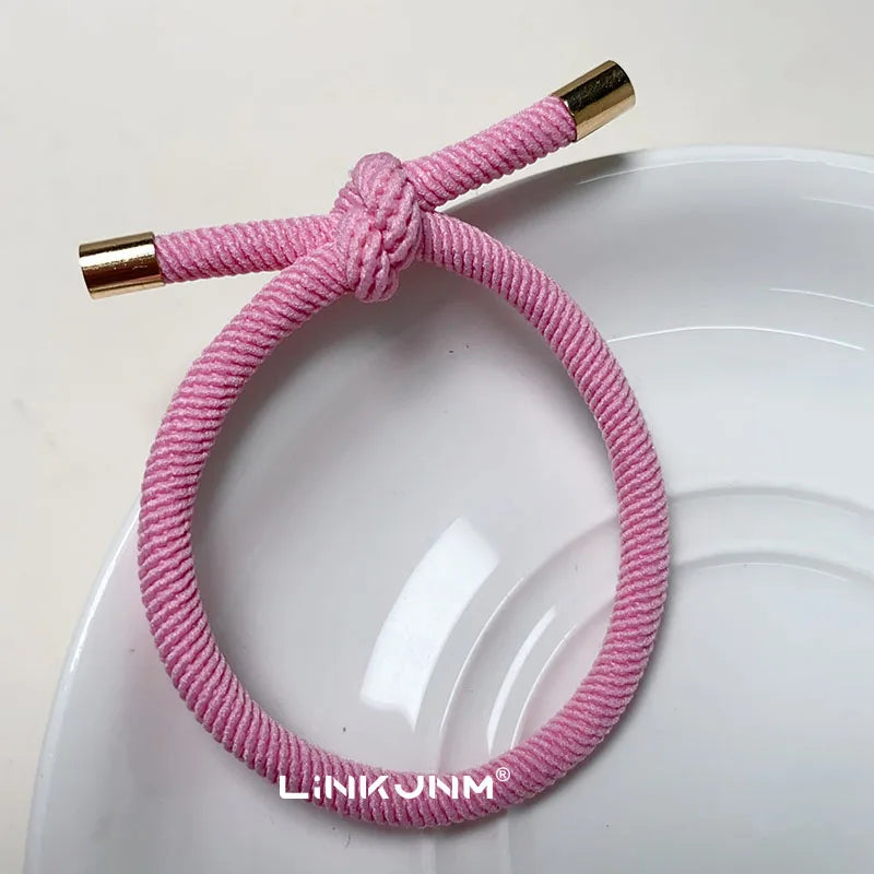 10PCS Women Trendy Elastic Hair Rubber Bands  Girls Hair Bands Hair Scrunchies Gold Plated  Hair Accessories Hair Gum/Tie/Holder