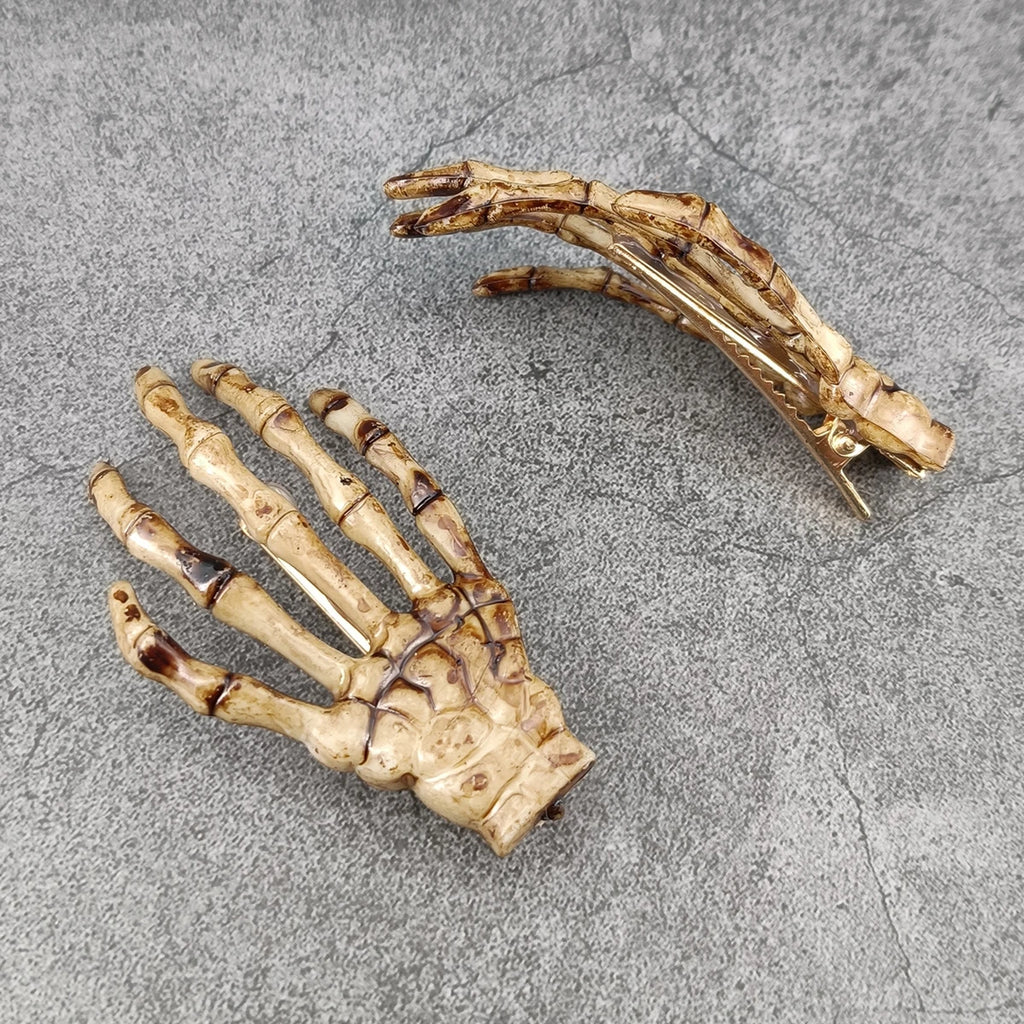 2/4/10/20 PCS New Halloween Ghost Hand Black and Brown Decorative Accessories Handmade Hairpins Resin Hair Accessories