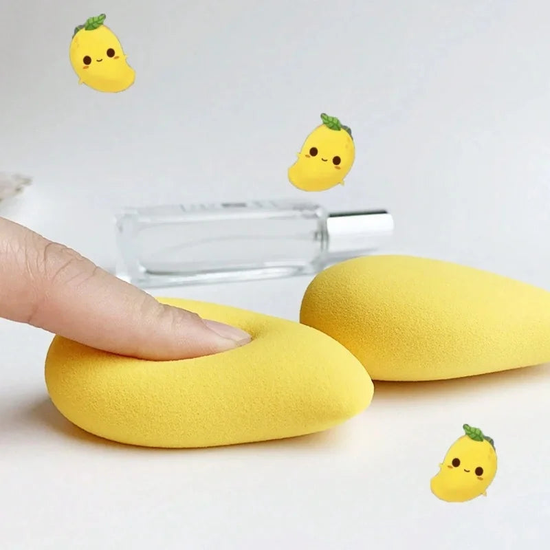 12/2pcs Mango Shape Soft Makeup Sponge Face Beauty Cosmetic Powder Puff For Foundation Concealer Cream Make Up Blender Tools