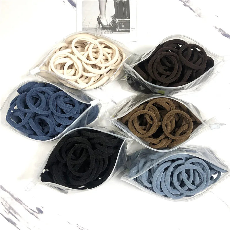 20/50PCS/Set Hair Bands for Women Girl Basic Hair Rubber Ties Ropes 4cm Simple Elastic Headband Hair Accessories Ponytail Holder