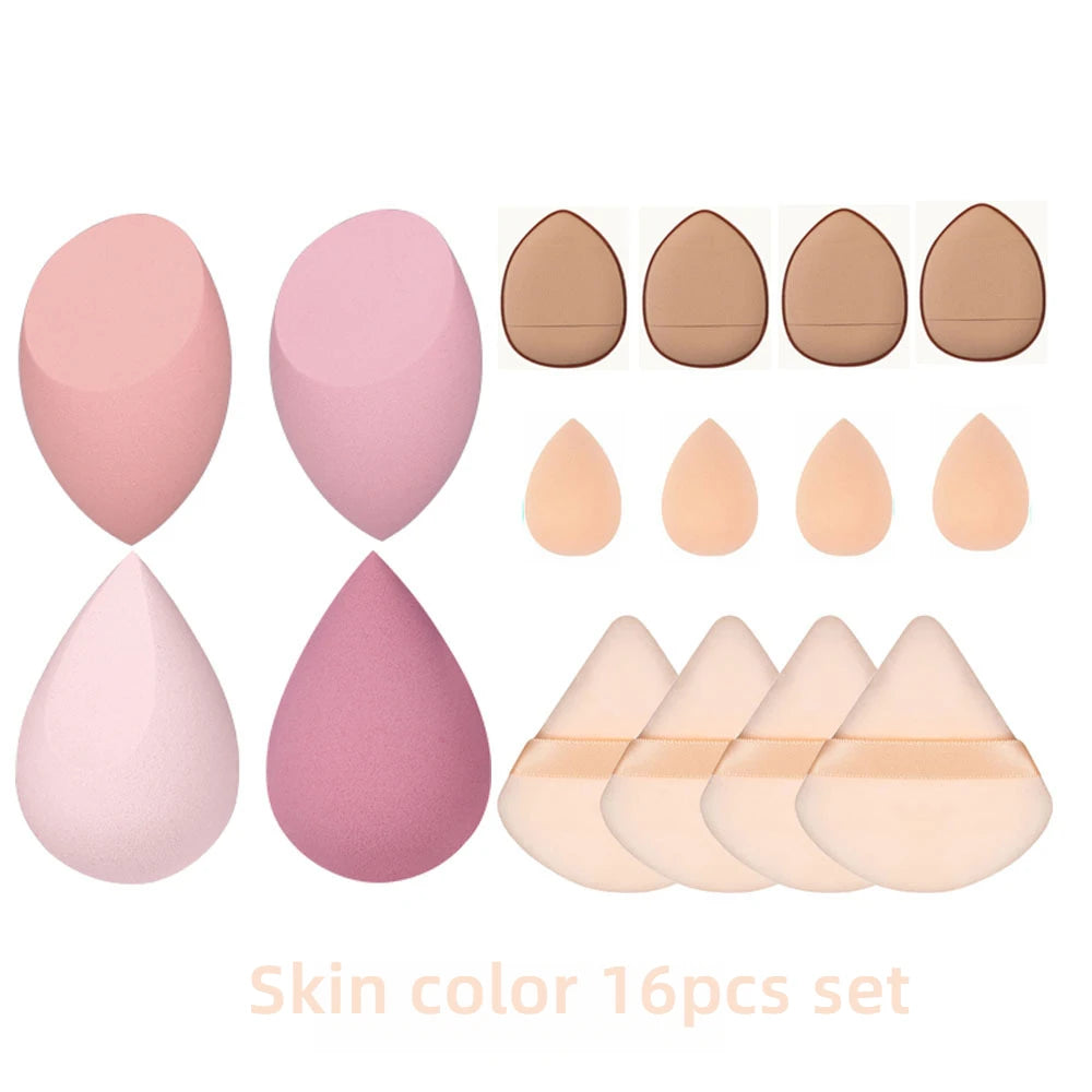 Makeup Sponge Set Blender Sponges 14/16Pcs for Liquid Cream, and Powder Latex Free Makeup Sponges Multi-colored Sponges