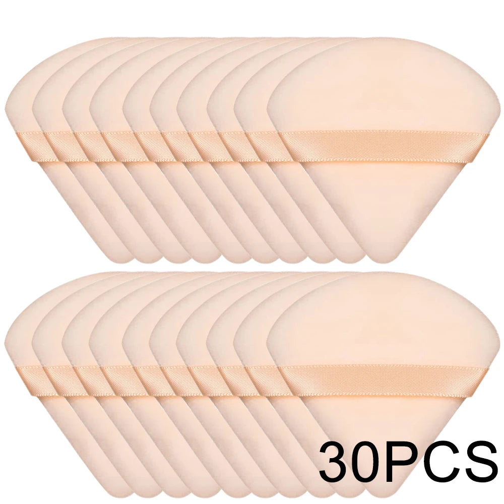 20/30Pcs Triangle Velvet Powder Puff Wet Dry Use Makeup Sponge Cosmetics Blender Makeup Foundation Beauty Tool Accessories