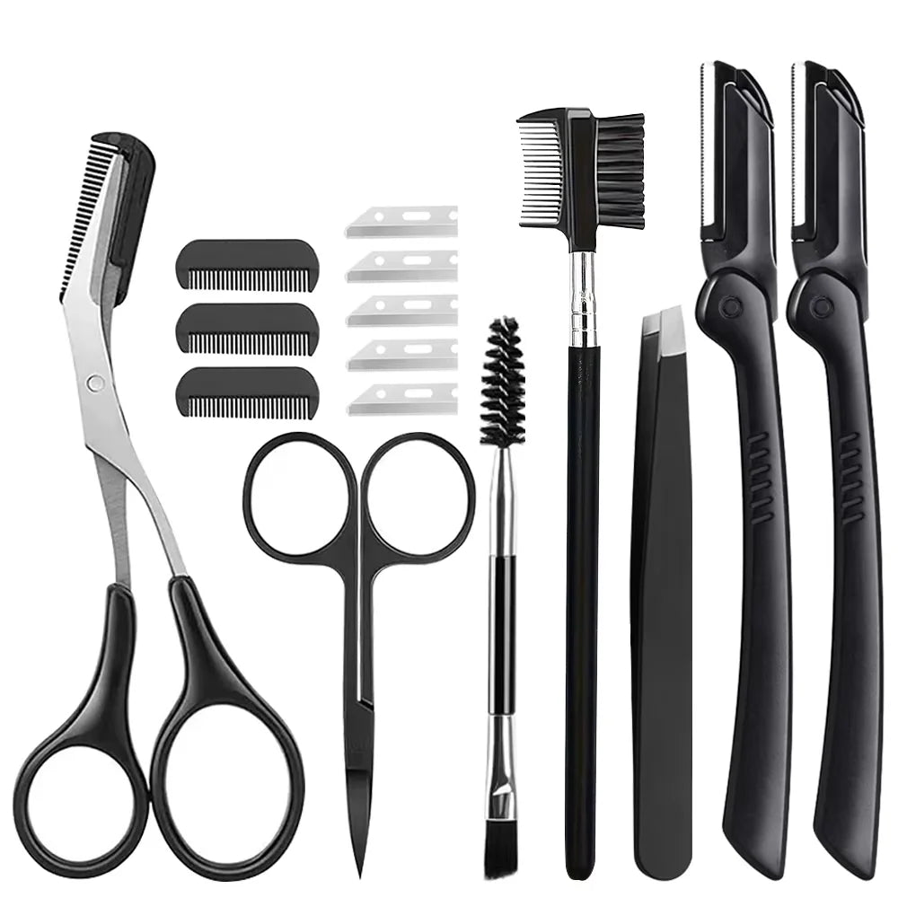 Eyebrow Razor Set Multipurpose Face Razors 15pcs For Women And Men Dermaplaning Easy To Use Cutter Shaver Blades Makeup Tool