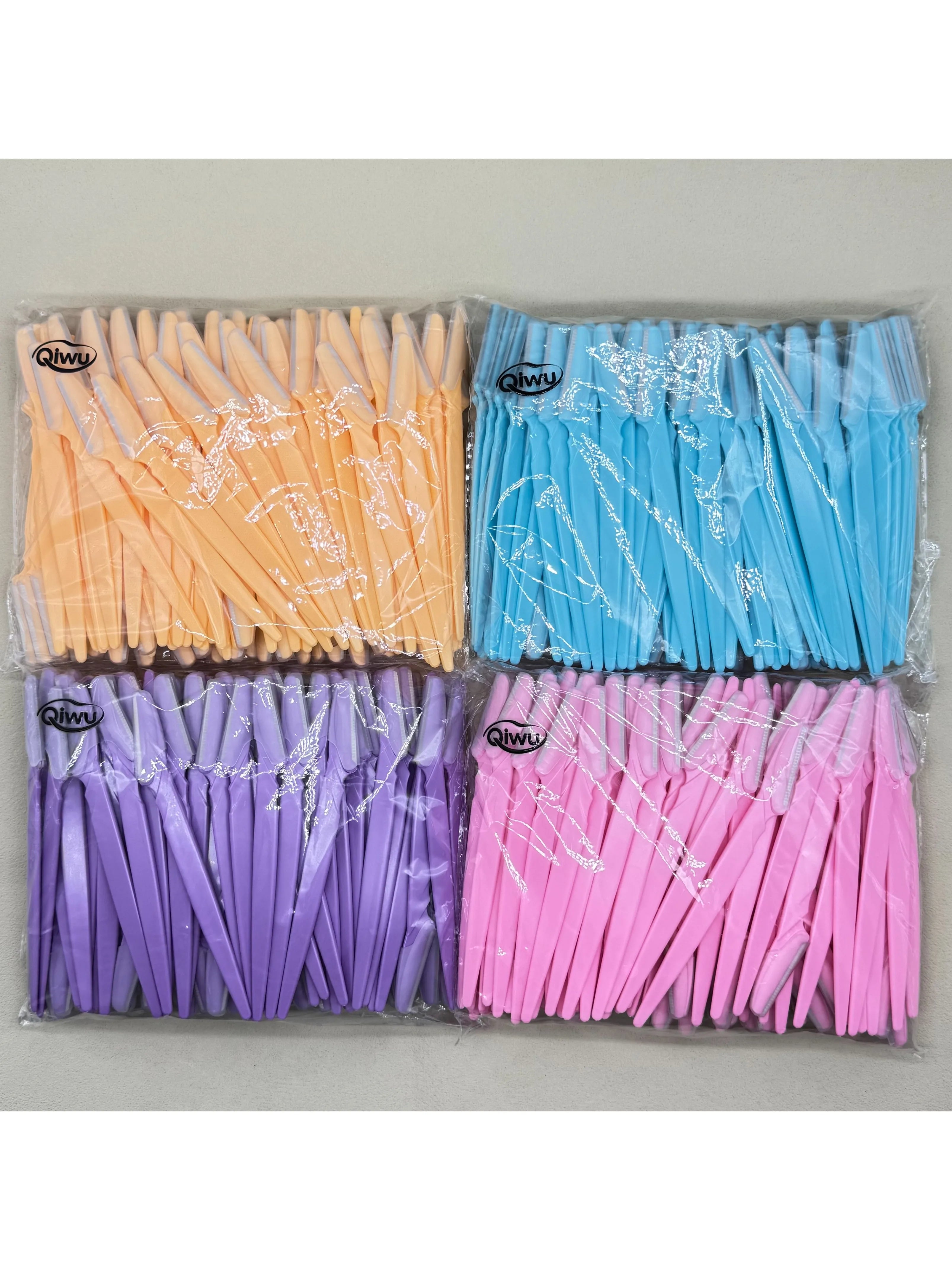 100pcs/bag  Eyebrow Trimmer Knives Portable Face Razor Hair Remover Eye Brow Trimming Shaping Epilation Hair Shaver Blades