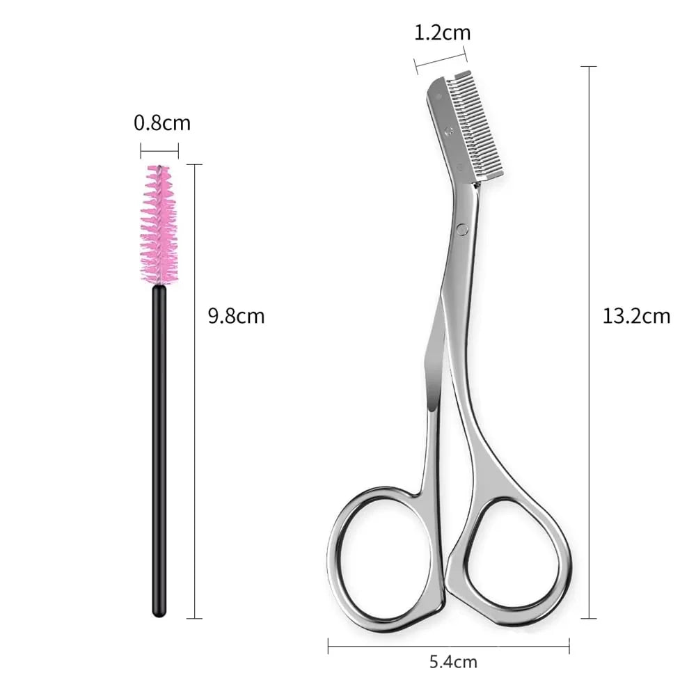 1PCS Eyebrow Trimmer Scissor New Stainless Steel Eyebrow Scissors with Comb,Portable Non Slip Professional Eyebrow Trimmer