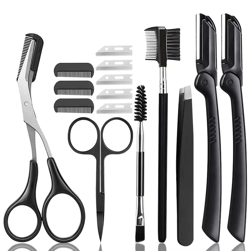 Eyebrow Razor Set Multipurpose Face Razors 15pcs For Women And Men Dermaplaning Easy To Use Cutter Shaver Blades Makeup Tool