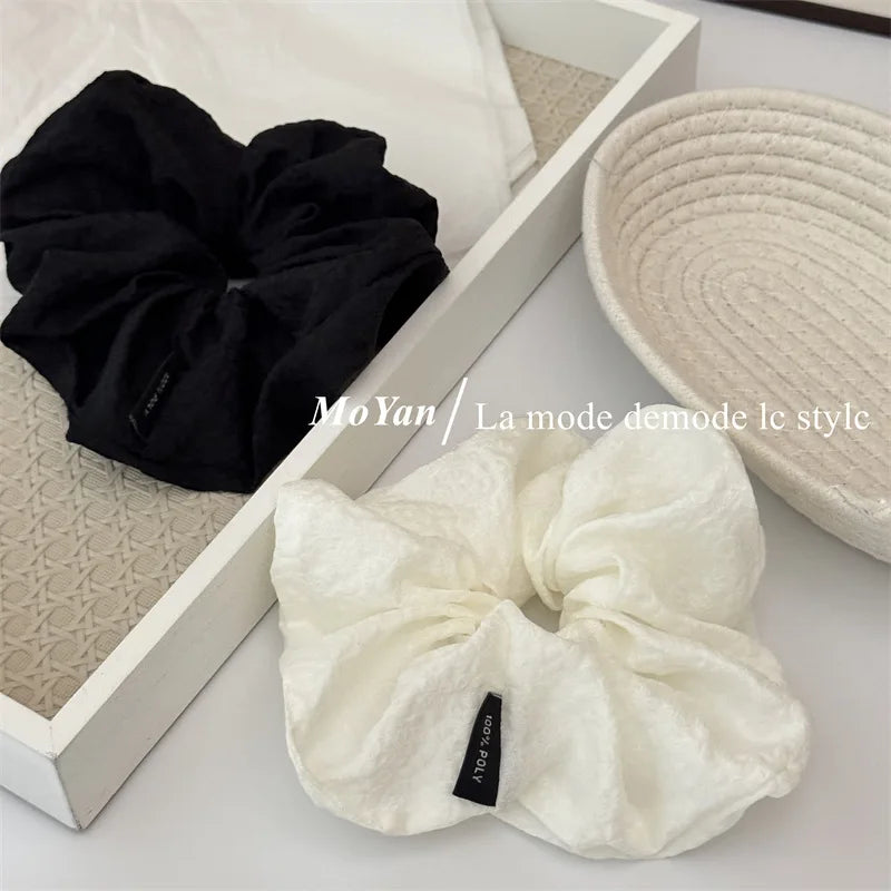 2025 new textured printed ball head large intestine hair band simple versatile rubber band women's tie head rope puff hair rope