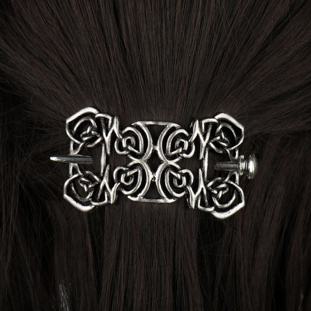 Viking Celtic Hair Clips Vintage Celtic Knot Hairpins Retro Silver Alloy Hair Sticks Viking Metal Celtic Hair Barrette Jewelry