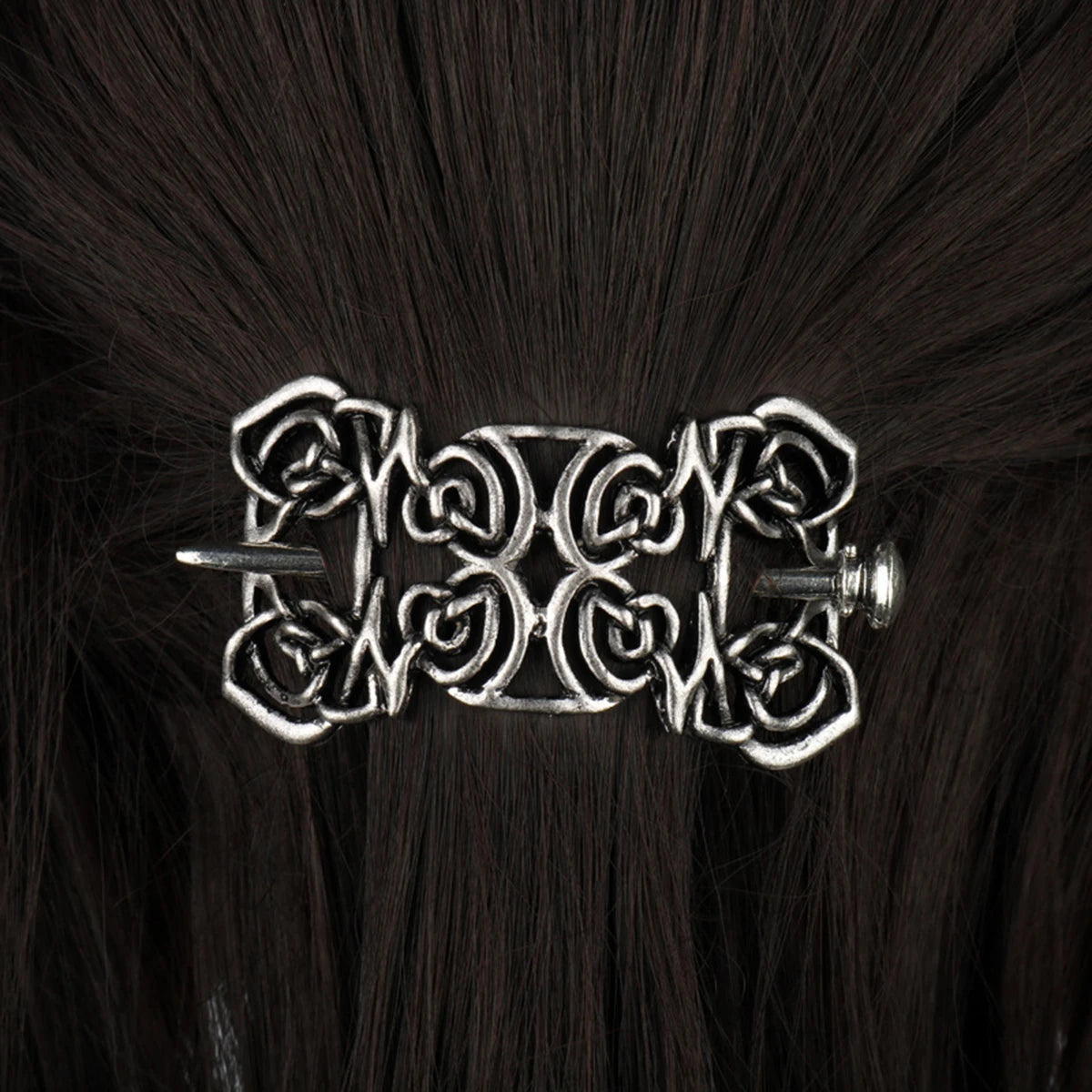 Viking Celtic Hair Clips Vintage Celtic Knot Hairpins Retro Silver Alloy Hair Sticks Viking Metal Celtic Hair Barrette Jewelry